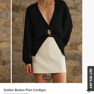 Black Cardigan with Gold Button